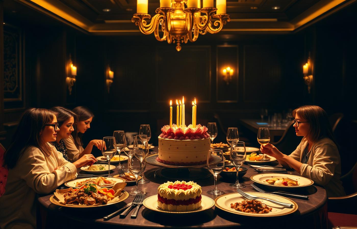 A celebration dinner table at Paradise Restro